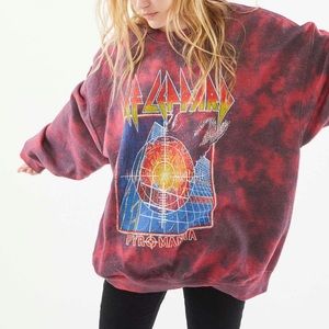 Def Leopard sweater red